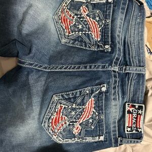 Grace in LA Flag Embroidered Denim Jeans